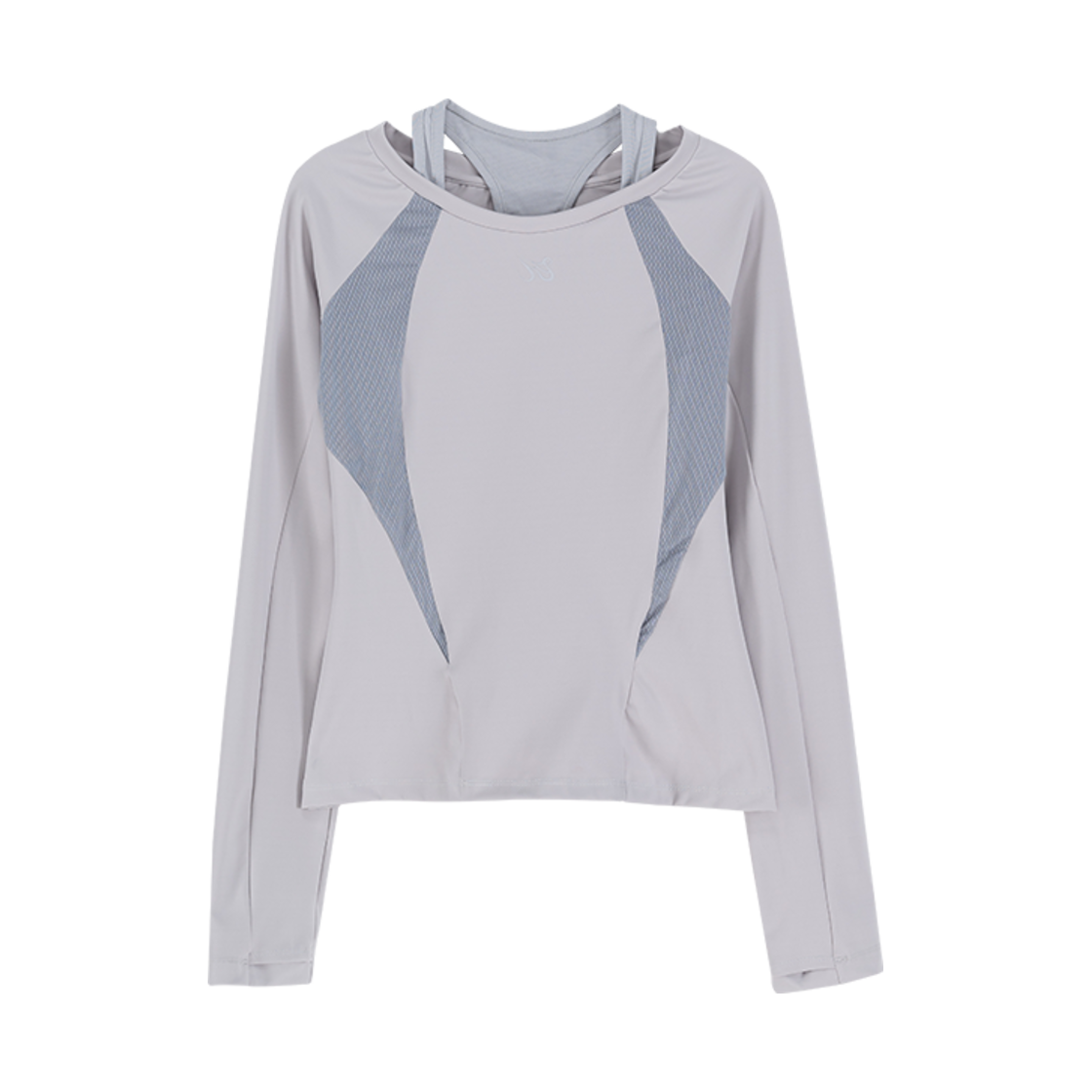 키요이 레이어드 메쉬 탑 그레이(Kiyoi Layered Mesh Top Grey)