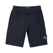 (Kids) Stone Island 60541 Wappen Logo Shorts Black - 23SS
