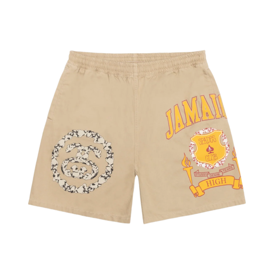 312025 Stussy x Denim Tears Gym Shorts Khaki