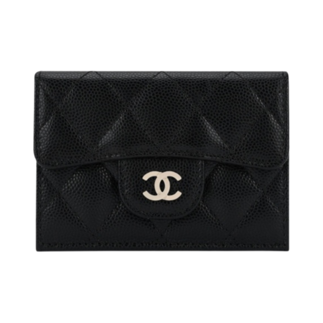 샤넬 클래식 스몰 플랩 지갑 그레인드 샤이니 카프스킨 & 골드 메탈 블랙(Chanel Classic Small Flap Wallet Grained Shiny Calfskin & Gold Black)