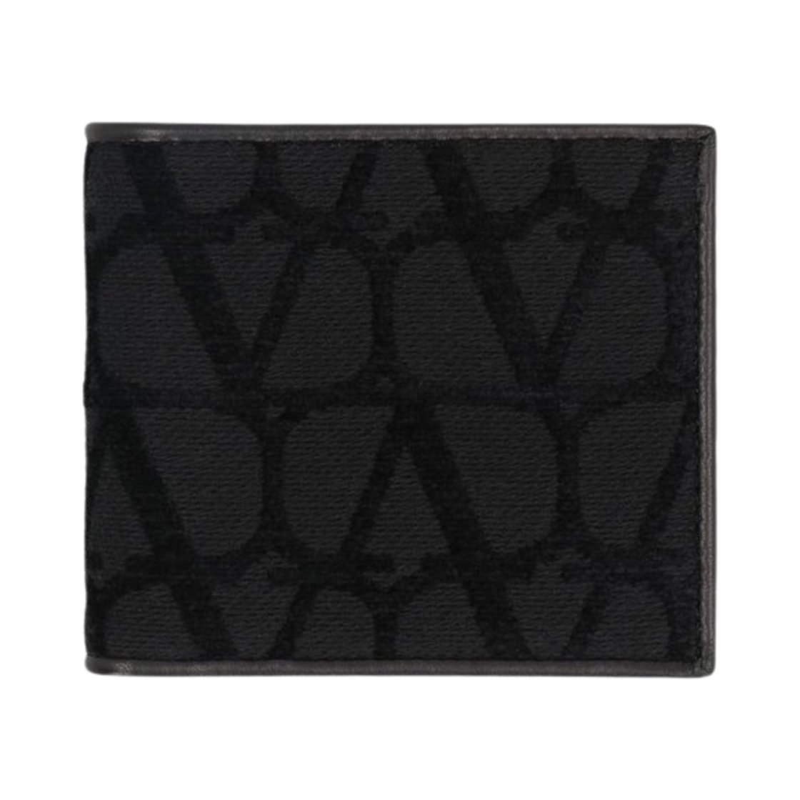 발렌티노 트왈 아이코노그래피 레더 디테일 지갑 블랙(Valentino Toile Iconographe Leather Details Wallet Black)