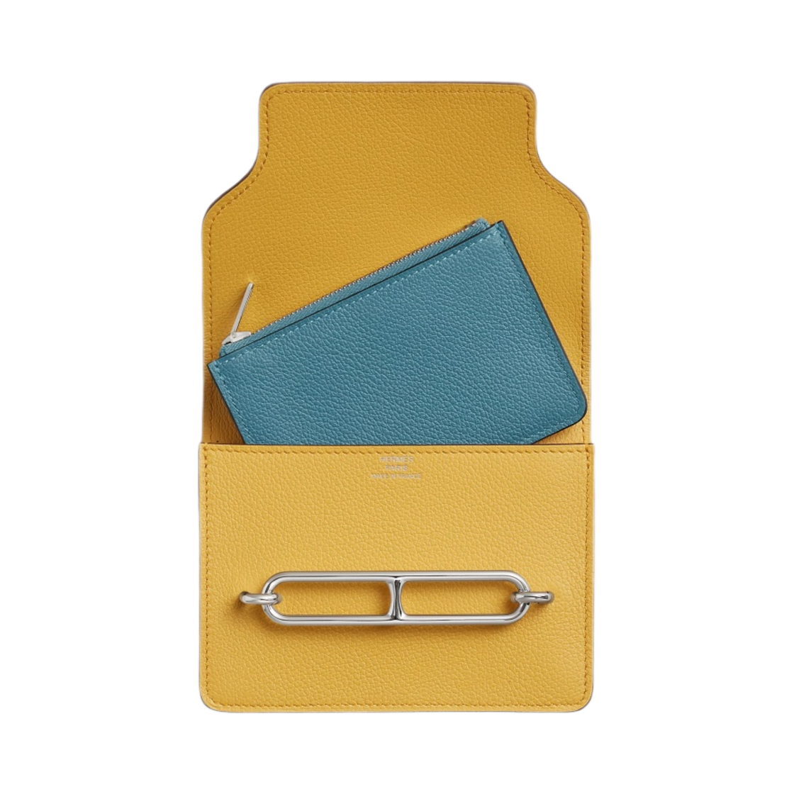 에르메스 롤리스 슬림 투톤 지갑 에버컬러 & 팔라듐 하드웨어 썬 블루 진(Hermes Roulis Slim Two-Tone Wallet Evercolor & Palladium Sun Bleu Jean) - 2