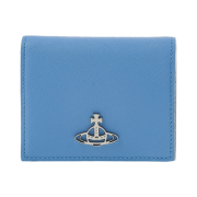 Vivienne Westwood Saffiano Leather Bi-Fold Wallet Pale Blue