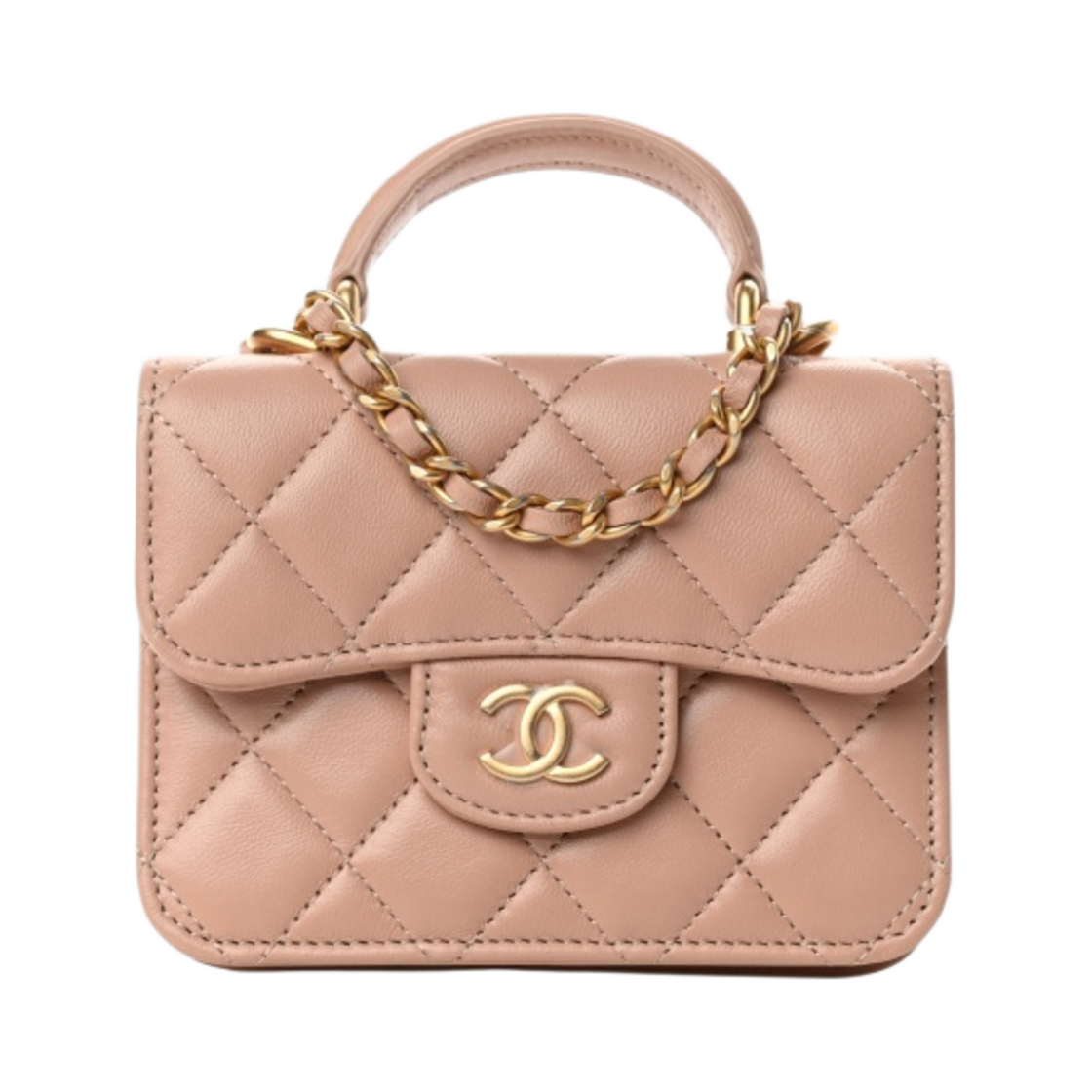 AP2200-B05810-NC632 Chanel Flap Coin Purse with Chain Lambskin & Gold Beige