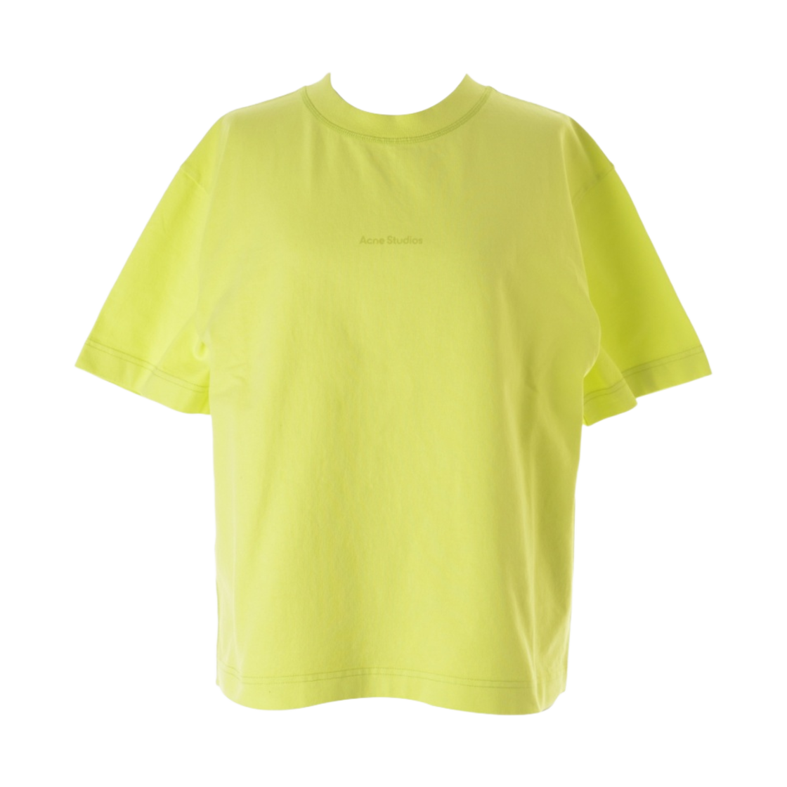 (W) 아크네 스튜디오 에디 스탬프 로고 티셔츠 레몬 옐로우((W) Acne Studios Edie Stamp Logo T-Shirt Lemon Yellow) - 1