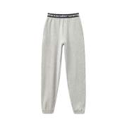 (W) Alexander Wang Logo Elastic Jogger in Stretch Corduroy Grey