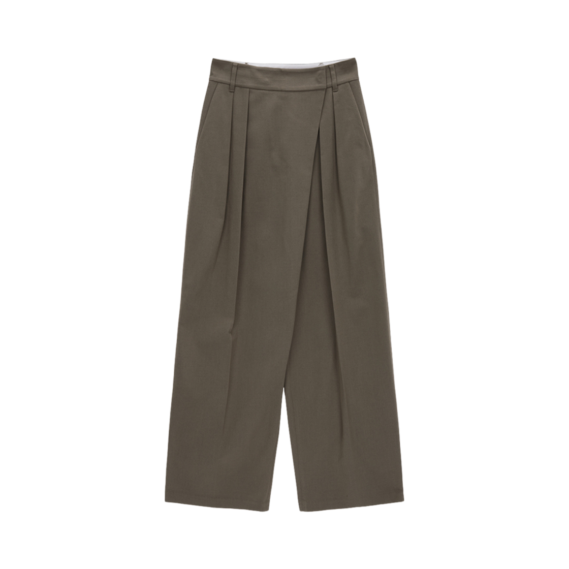 MK2378PT046M0KB (W) Matin Kim Wide Wrap Tuck Trouser Khaki Brown
