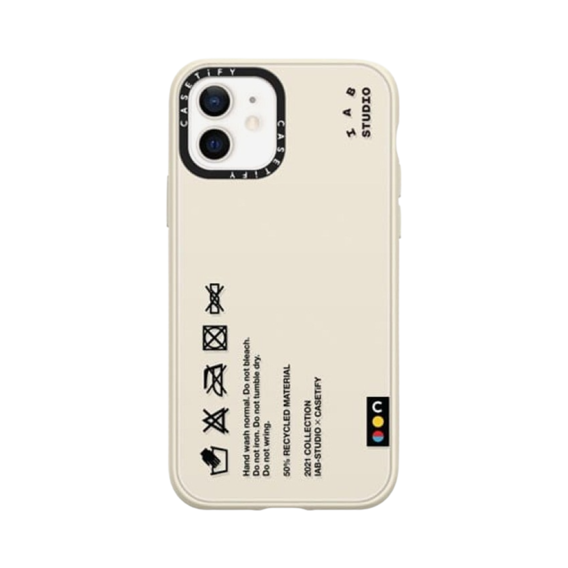 케이스티파이 x 아이앱 스튜디오 아이폰 매트 클로스 태그 케이스 화이트 샌드