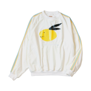 Kapital 30 Fleece Cookie Pocket Golf Sweatshirt Gale Coneybowy PT White