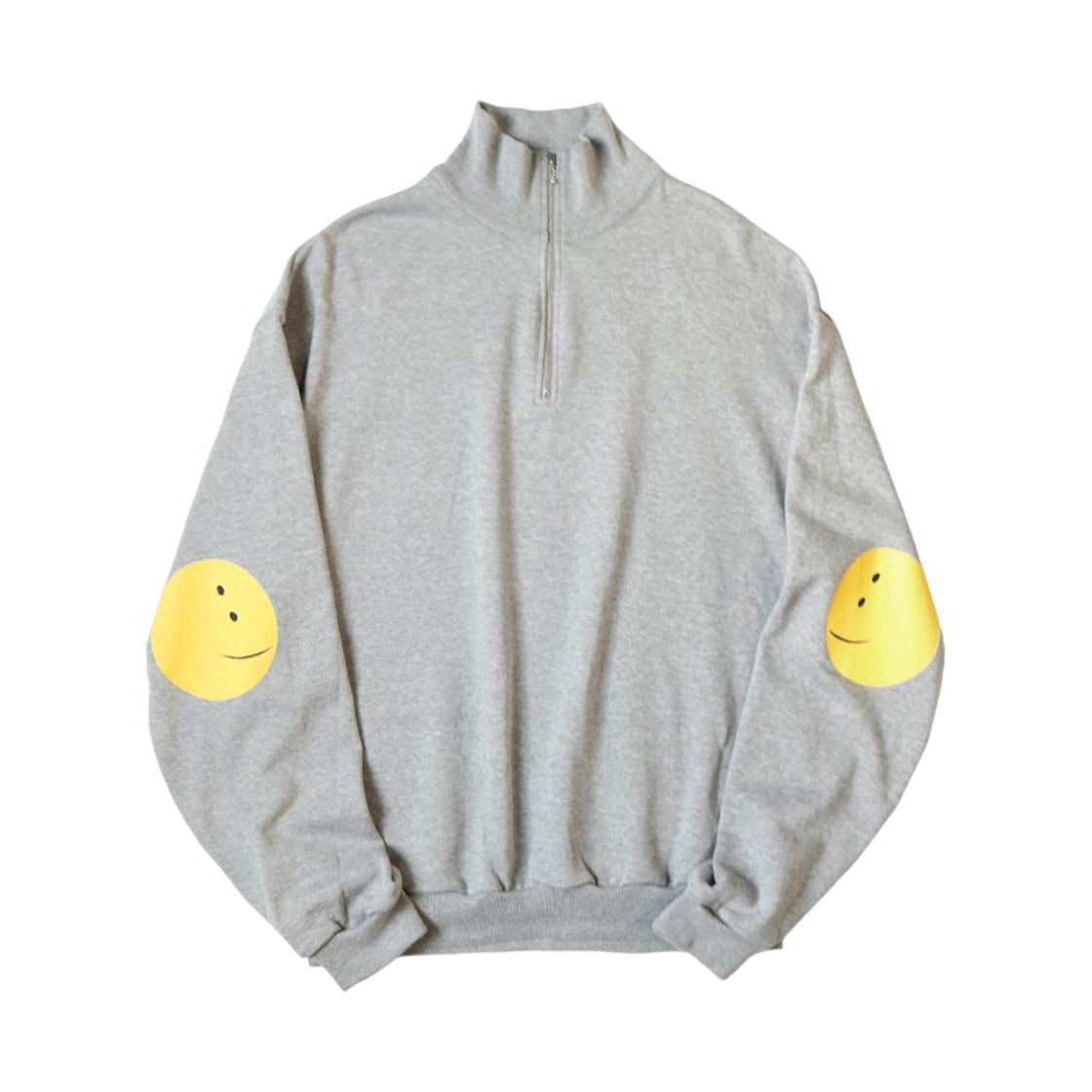 K2309LC080 Kapital 30-Fleece Half Zip Sweatshirt Rainbowy Patch Gray