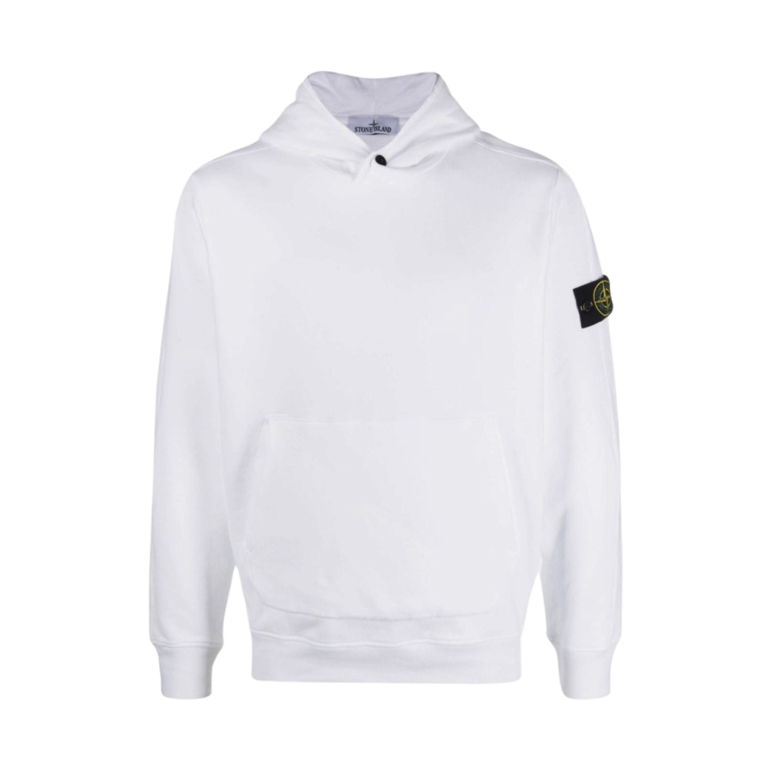 791561252-V0001 Stone Island 61252 Garment Dyed Stretch Cotton Fleece Hooded Sweatshirt White - 23FW