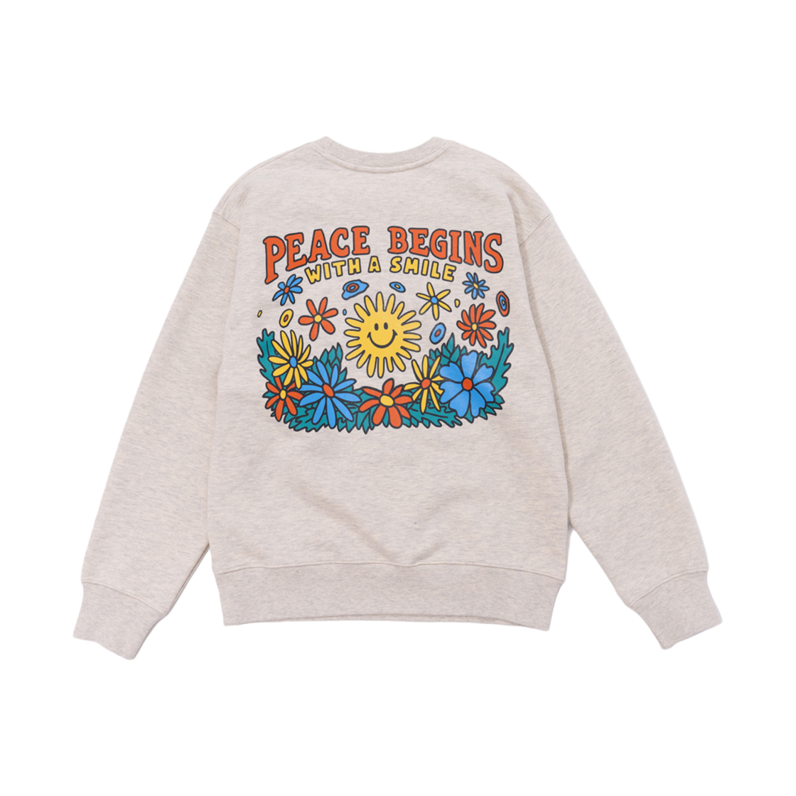 빅웨이브 컬렉티브 피스 어게인 스웻셔츠 오트밀 헤더(Bigwave Collective Peace Again Sweatshirt Oatmeal Heather) - 1