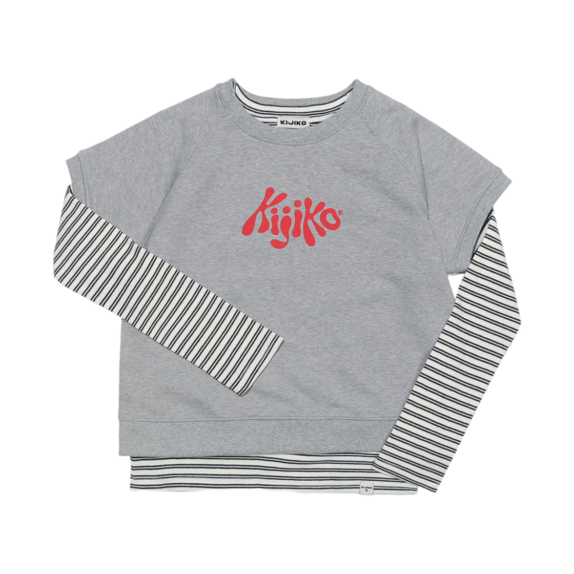 키지코 레이어드 스웻셔츠 세트 그레이(KIJIKO Layered Sweatshirt Set Gray)