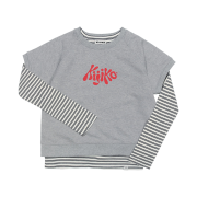 KIJIKO Layered Sweatshirt Set Gray