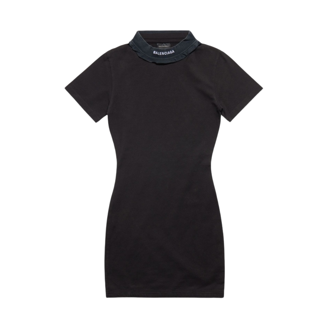 (W) 발렌시아가 티셔츠 미니 드레스 블랙 페이디드((W) Balenciaga T-Shirt Mini Dress Black Faded) - 1
