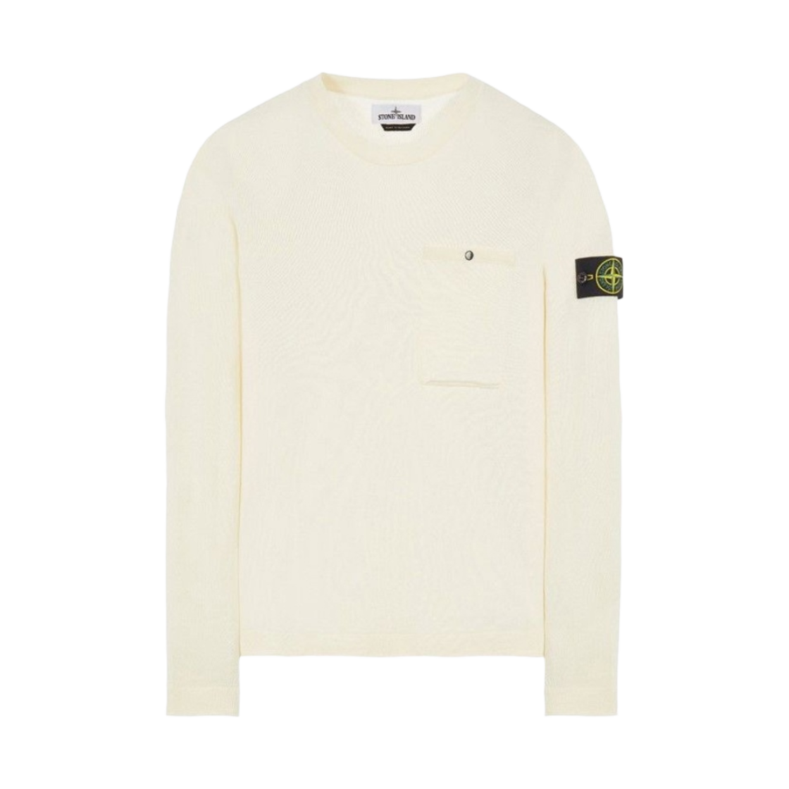 스톤 아일랜드 517B8 포켓 크루넥 니트 오프 화이트 - 22SS(Stone Island 517B8 Pocket Crewneck Knit Off White - 22SS) - 1