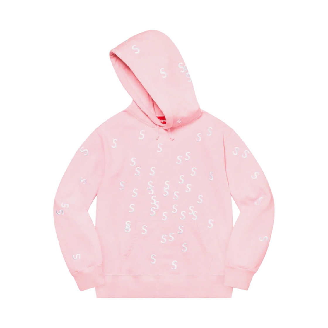 - Supreme Embroidered S Hooded Sweatshirt Light Pink - 21SS