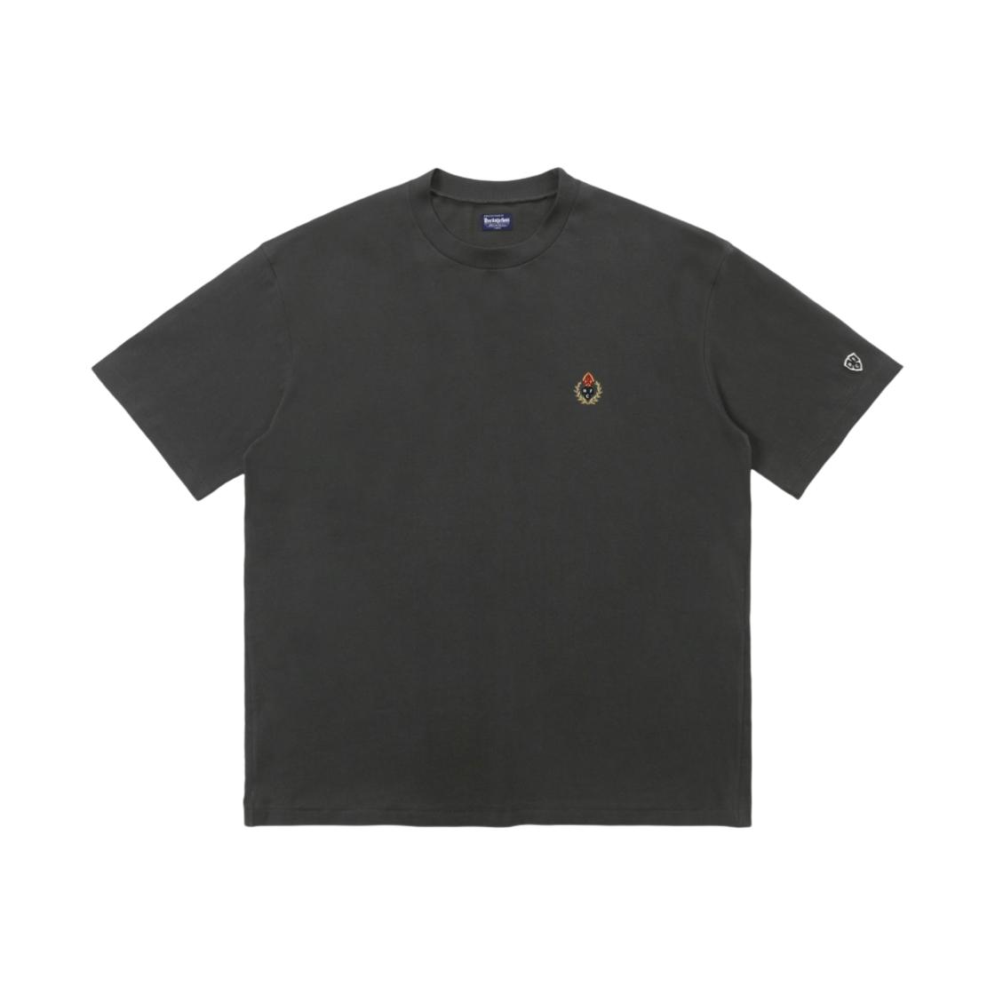 HFAC231TS07-T042 Heritage Floss Crest 20s Compact Yarn T-Shirt Charcoal