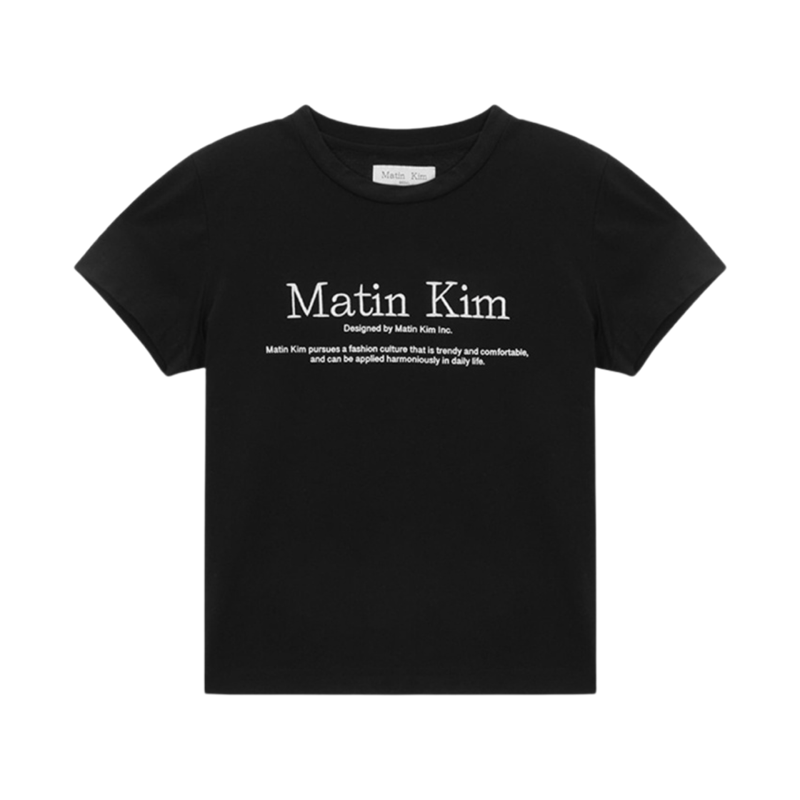 (W) 마뗑킴 마뗑 헤리티지 크롭 탑 블랙((W) Matin Kim Matin Heritage Crop Top Black)