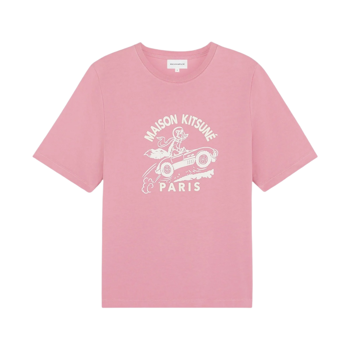 MW00112KJ0008-P625 (W) Maison Kitsune Racing Fox Comfort T-Shirt Rosebud