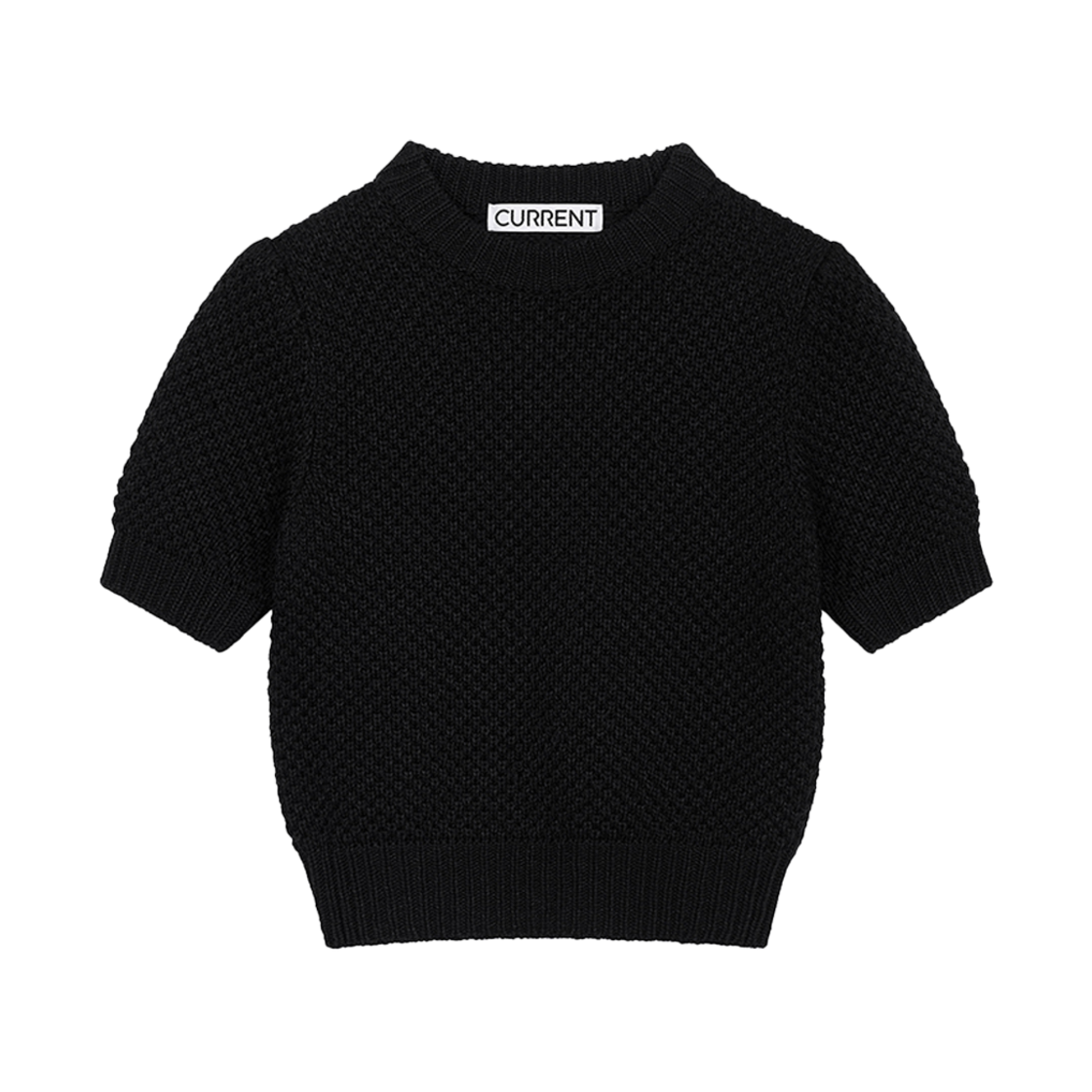 커렌트 하프 퍼프 슬리브 니트 블랙(Current Half Puff Sleeve Knit Black)