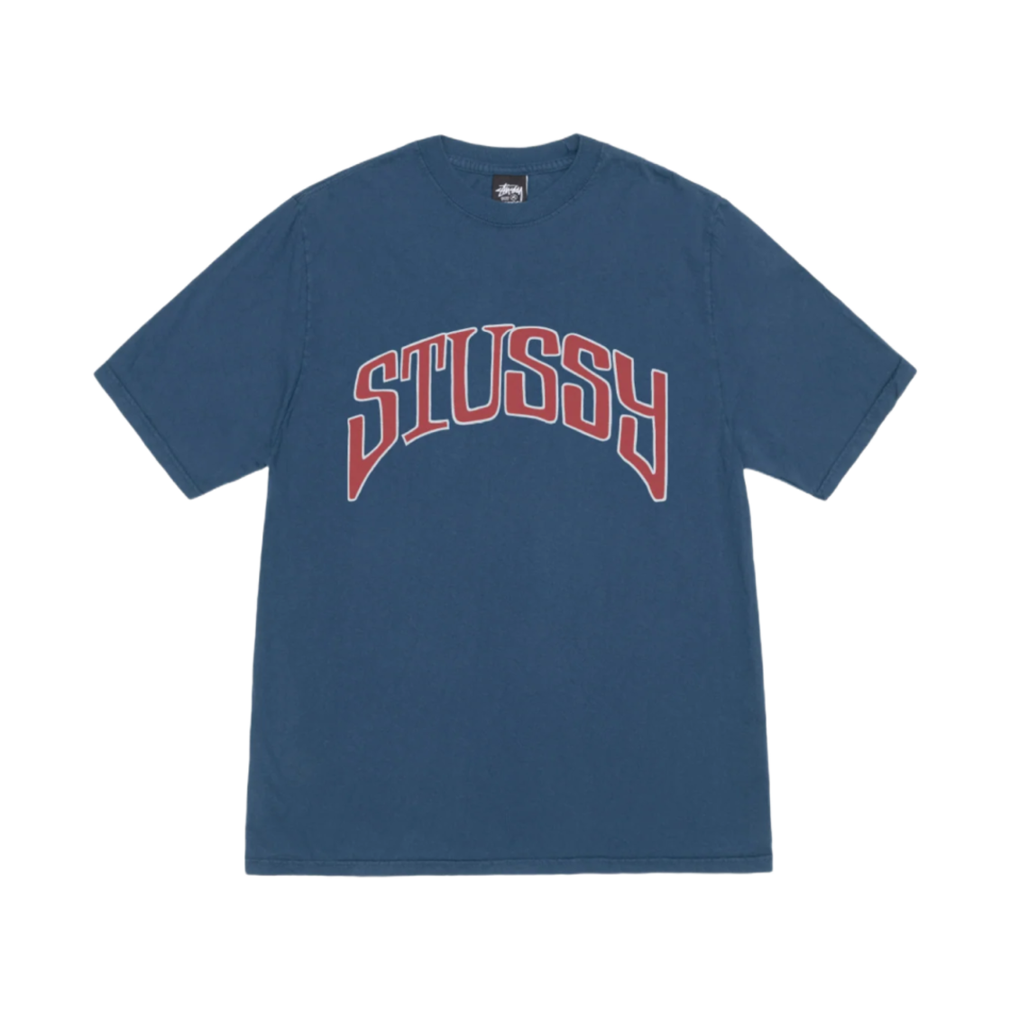 스투시 피그먼트 다이드 아치드 티셔츠 네이비(Stussy Pigment Dyed Arched T-shirt Navy)