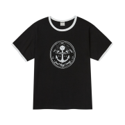 AMOU Anchor Ringer T-Shirts Black