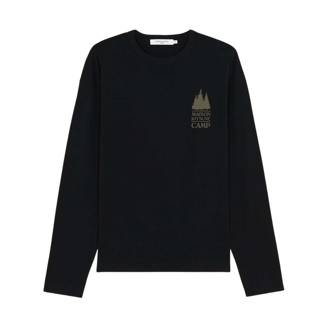 메종 키츠네 미니 MK 캠프 레귤러 롱슬리브 티셔츠 블랙(Maison Kitsune Mini MK Camp Regular Long-Sleeved T-Shirt Black) - 1