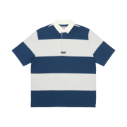 Palace Wide Rugby Polo Grey Marl Navy - 24SS