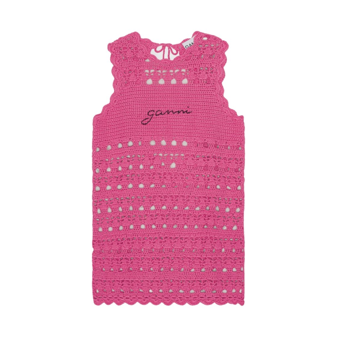 (W) 가니 크로쉐 튜닉 쇼킹 핑크((W) Ganni Crochet Tunic Shocking Pink) - 1