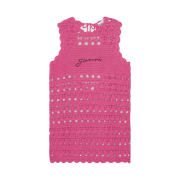 (W) Ganni Crochet Tunic Shocking Pink