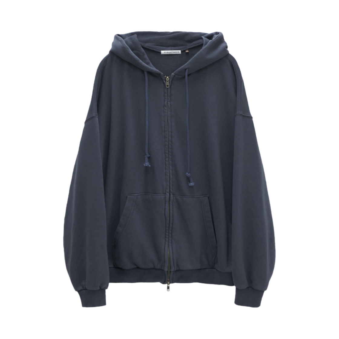 폴리테루 휴먼인덱스 휴먼 루즈드 집 후디 워시드 블루(Polyteru Human Index Human Loosed Zip Hoodie Washed Blue)