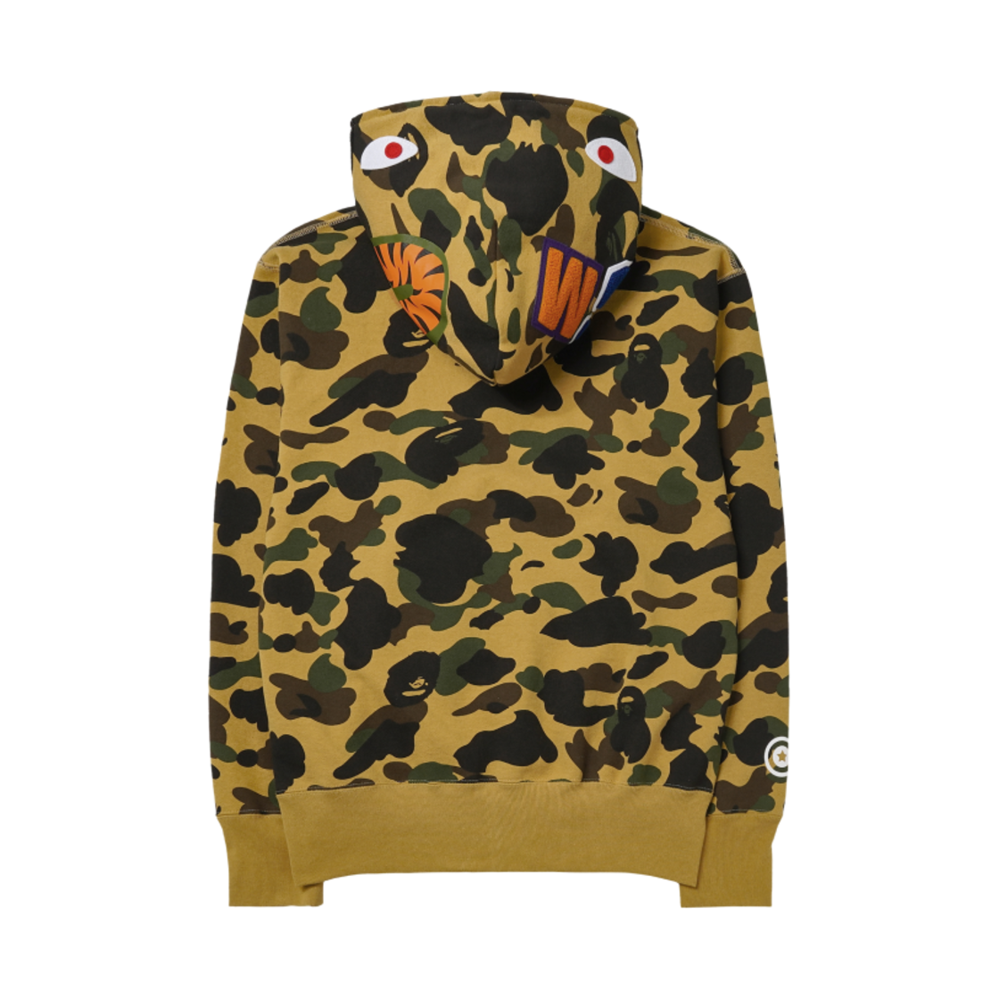 (W) 베이프 퍼스트 카모 샤크 풀 집 후드 옐로우((W) BAPE 1st Camo Shark Full Zip Hoodie Yellow) - 3