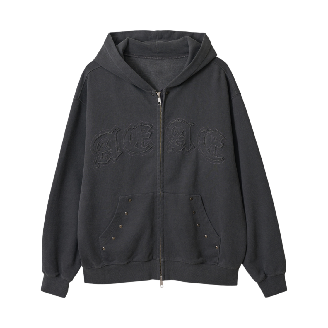 (W) 에이에이 피그먼트 후드 집업 블랙((W) Aeae Pigment Hood Zip-Up Black)