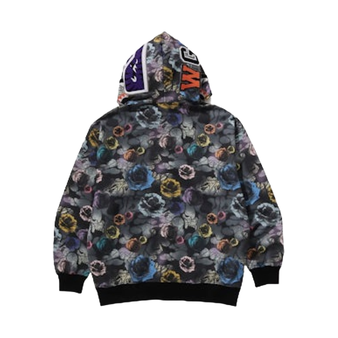 베이프 플로랄 카모 샤크 릴렉스드 핏 풀 집 후드 블랙(BAPE Floral Camo Shark Relaxed Fit Full Zip Hoodie Black) - 3
