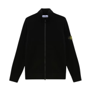 Stone Island 503A1 Stretch RWS Wool Knit Cardigan with Two Way Zipper Black - 24FW