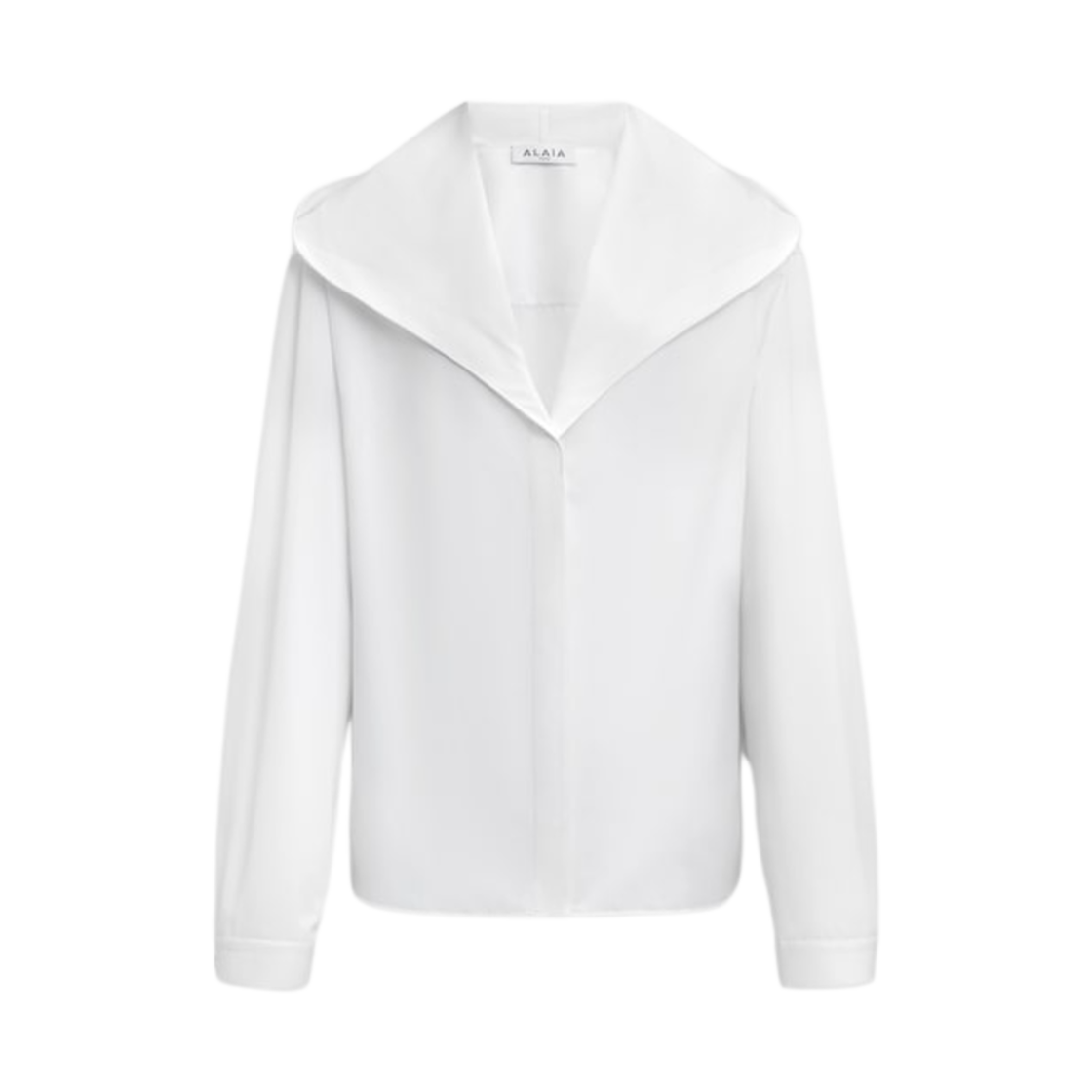 AA9C0969T611A-000 (W) Alaia Popeline Hooded Shirt White
