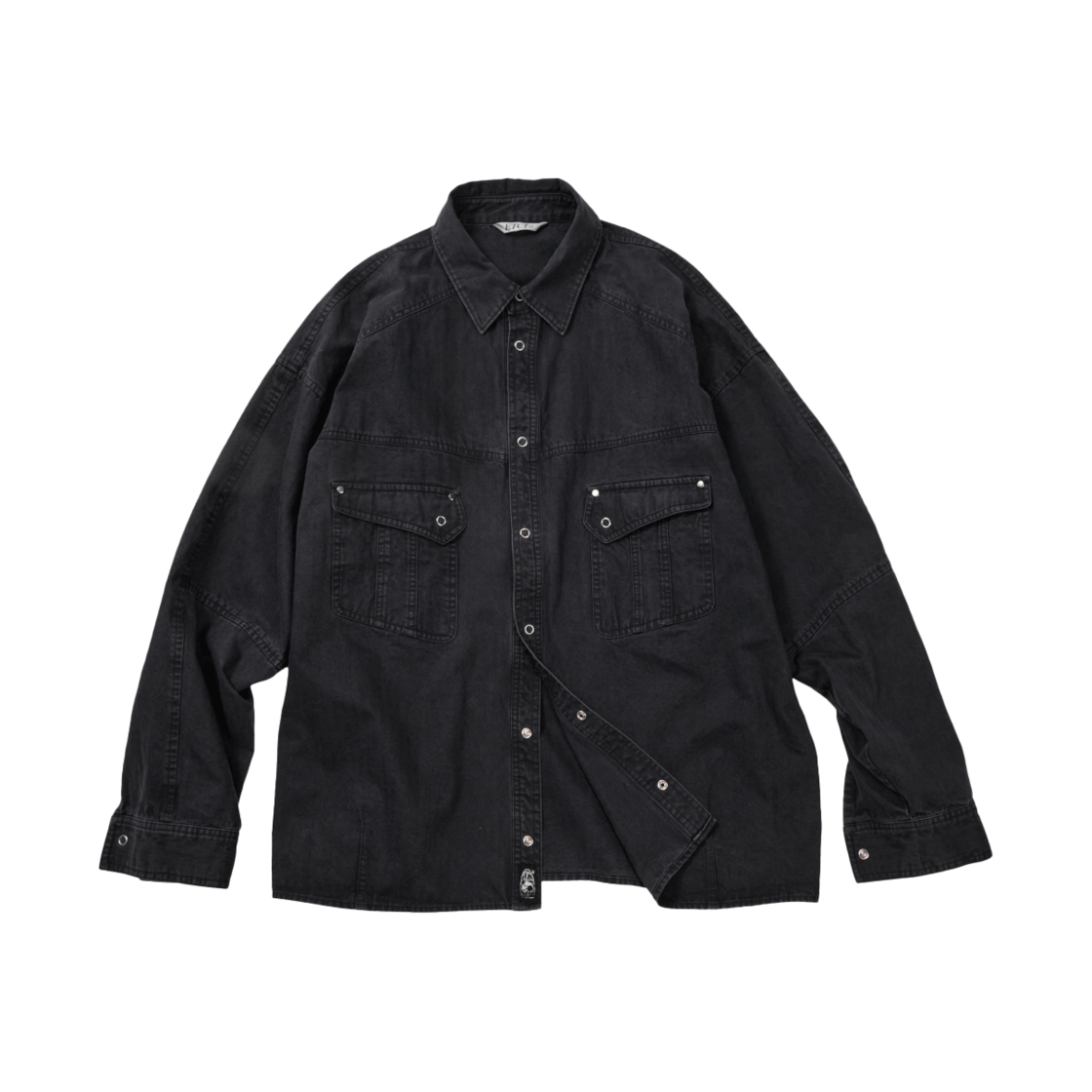 이티씨이 헤링본 워시드 포켓 셔츠 블랙