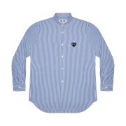 Play Comme des Garcons Striped Black Heart Shirt Blue
