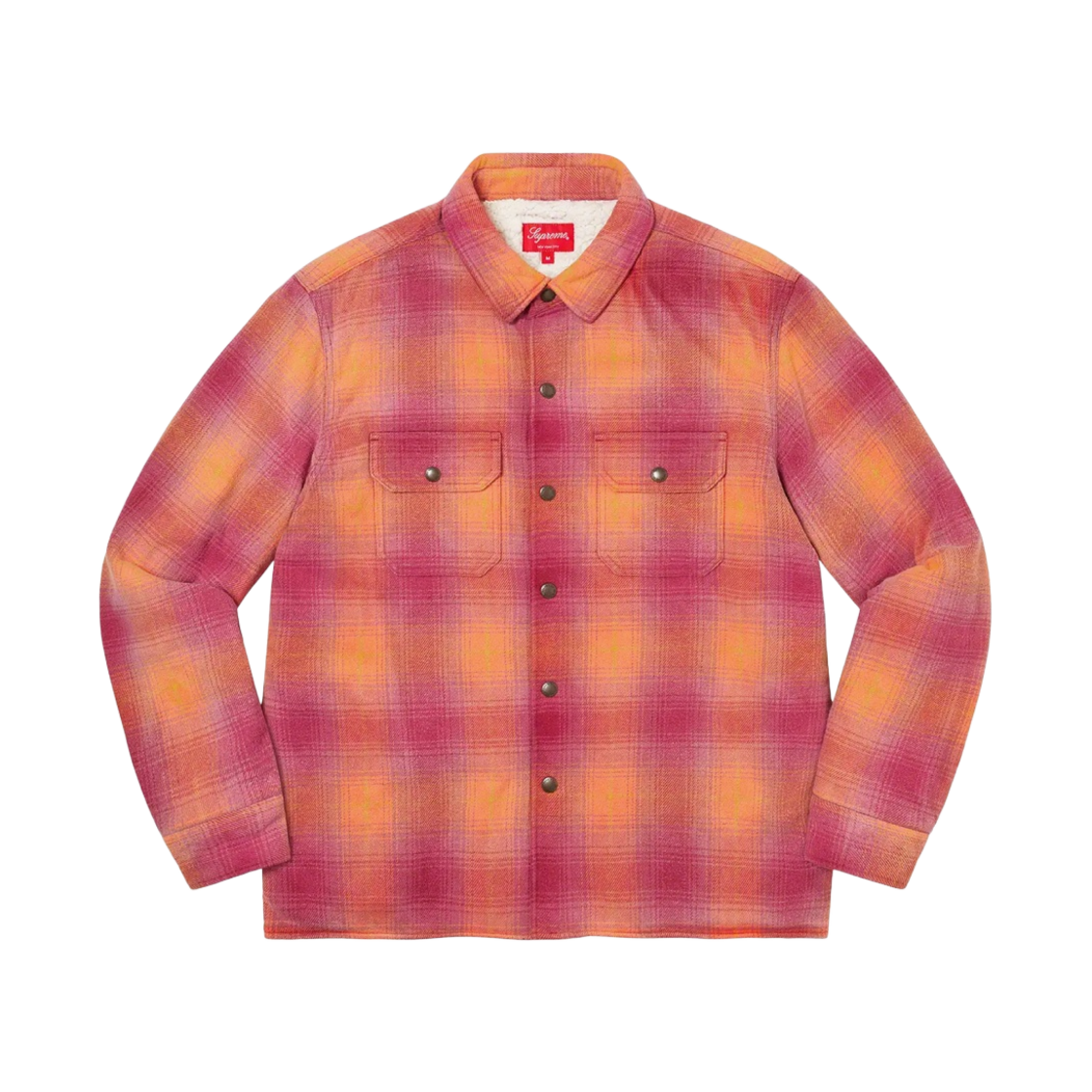 슈프림 셔링 라인드 플란넬 셔츠 오렌지 - 22FW(Supreme Shearling Lined Flannel Shirt Orange - 22FW) - 1