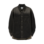 Wooyoungmi Washed Denim Back Logo Shirt Grey - 25SS