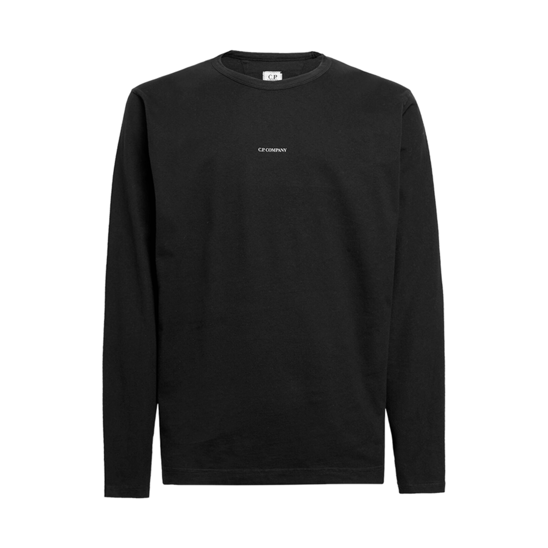 15CMTS303A005870G999 C.P. Company Brushed Jersey Long Sleeved Logo T-Shirt Black - 23FW