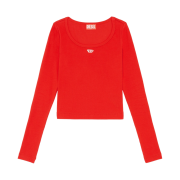 (W) Diesel T-Ballet-D Logo LS T-Shirt Red