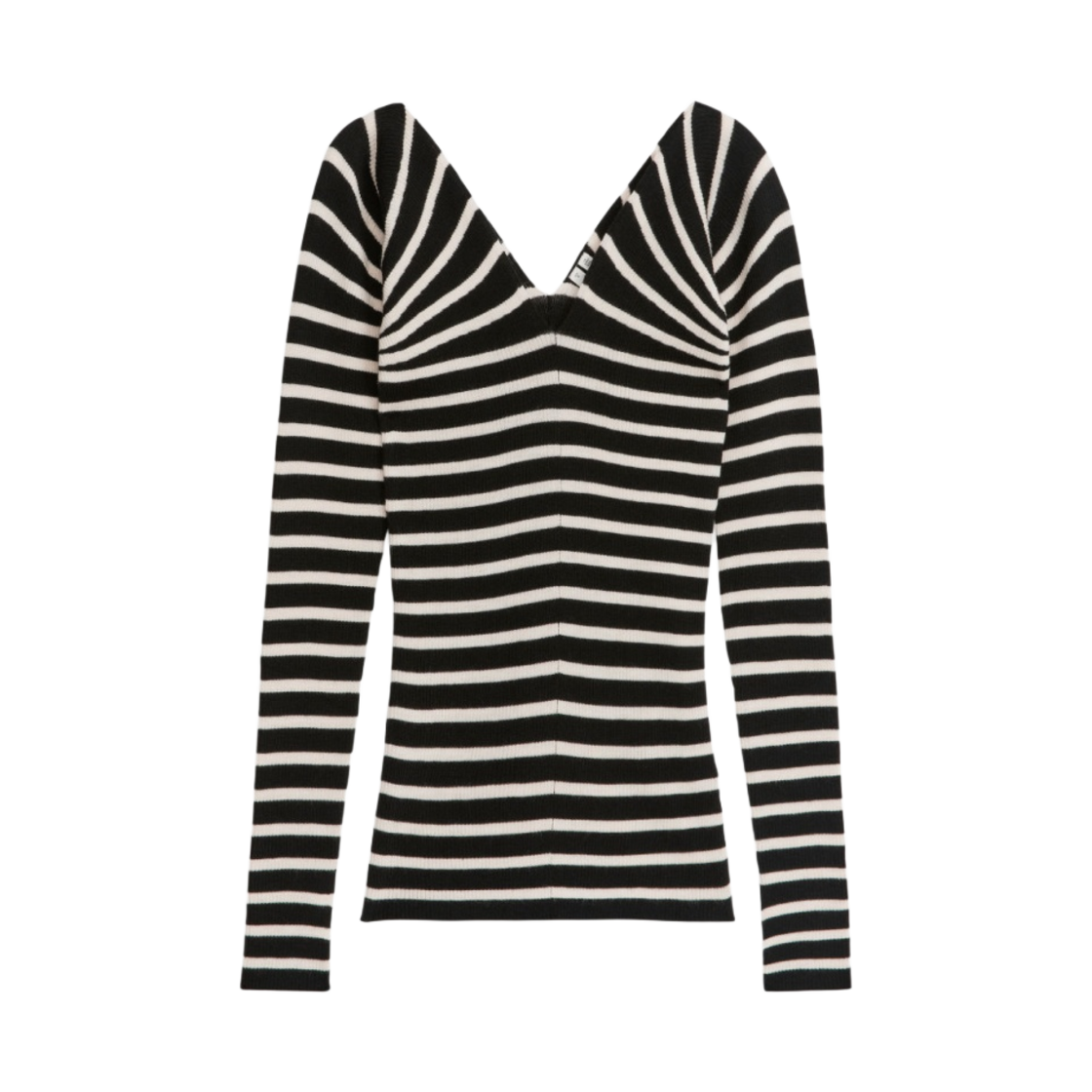1144386-002 (W) Arket Sunray Stripe Sweater White Black