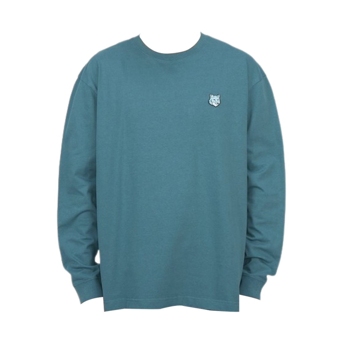 메종 키츠네 볼드 폭스 헤드 패치 컴포트 롱슬리브 티셔츠 레이크 블루(Maison Kitsune Bold Fox Head Patch Comfort Long Sleeves T-Shirt Lake Blue)