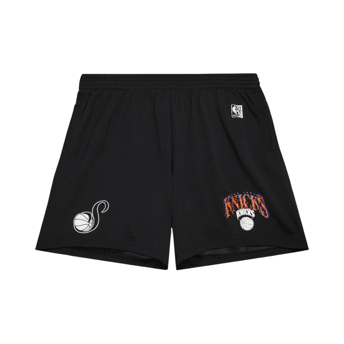 미첼앤네스 x 슈가 글리치 쇼츠 뉴욕 닉스 블랙(Mitchell & Ness x Suga Glitch Shorts New York Knicks Black)
