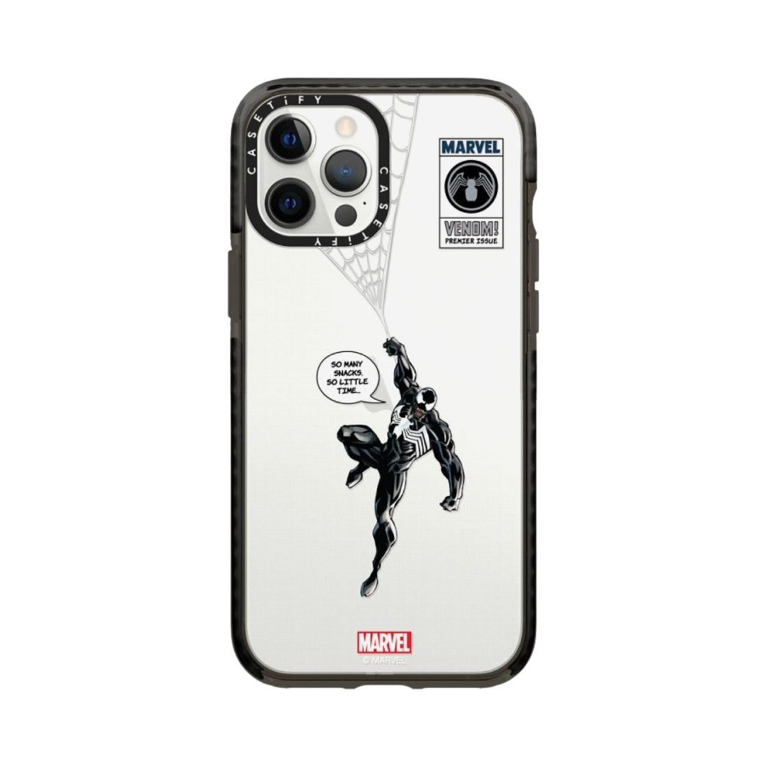케이스티파이 x 마블 아이폰 베놈 행잉 임팩트 케이스 클리어 글로시 블랙(Casetify x Marvel iPhone Venom Hanging Impact Case Clear Glossy Black) - 1