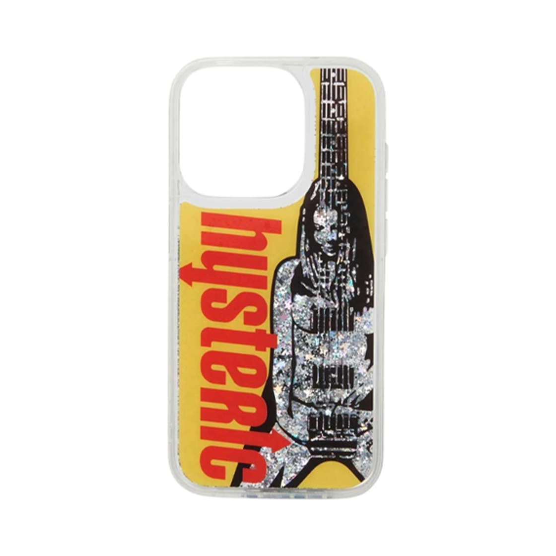01251QG03 Hysteric Glamour Guitar Girl Glitter iPhone Cover Yellow