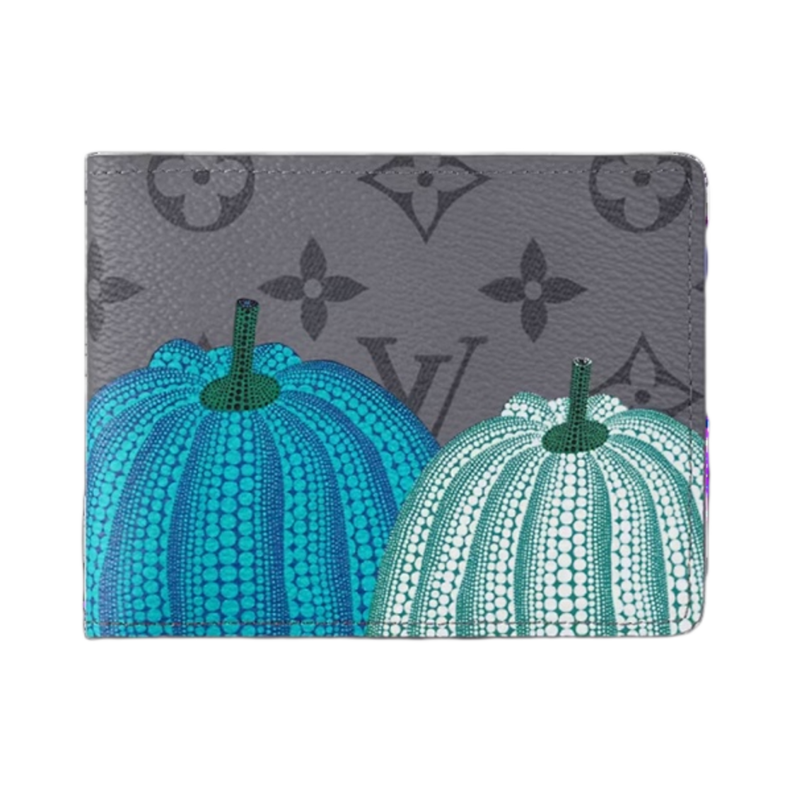 M81967 Louis Vuitton x YK Slender Wallet Pumkin Print Monogram Eclipse Reverse