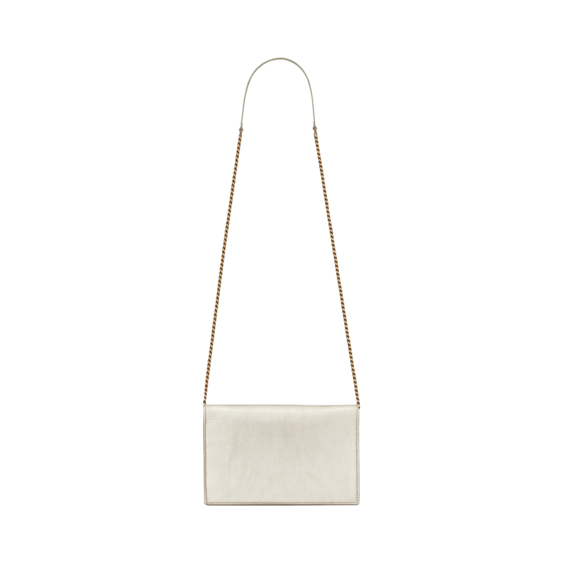 생로랑 메탈라이즈드 레더 카산드라 엔벨로프 체인 지갑 페일 골드(Saint Laurent Cassandre Envelope Chain Wallet in Metallized Leather Pale Gold) - 3